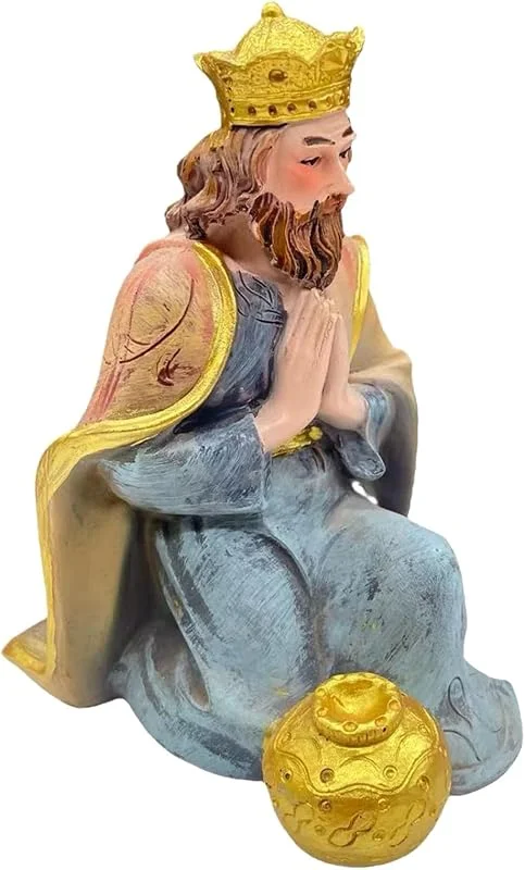 PRETYZOOM Figura del Rey Arrodillado del Belén de Resina para Navidad — Decoracion Navidad