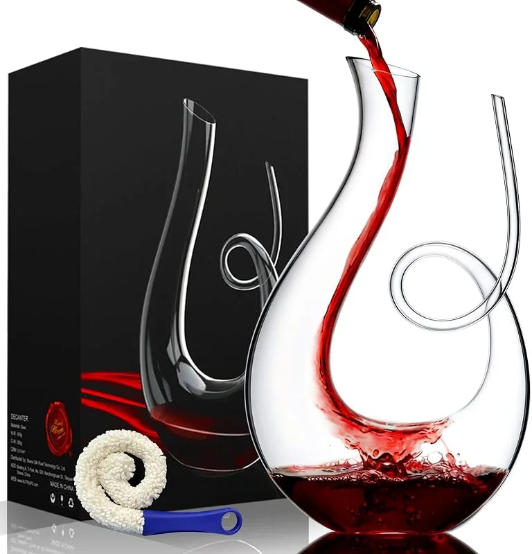 NUTRIUPS Decantador de vino de cisne de doble apertura de 1.134 g — Vino y mesa festiva
