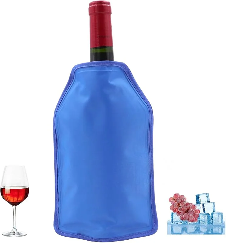 Visita la tienda de HI FINE CARE Enfriador De Vino De Gel, Enfriador De Botellas De Vino De Gel, Funda Para Congelador, Vodka, Enfriador De Tequila, Enfriador De Portador (azul) — Vino y mesa festiva