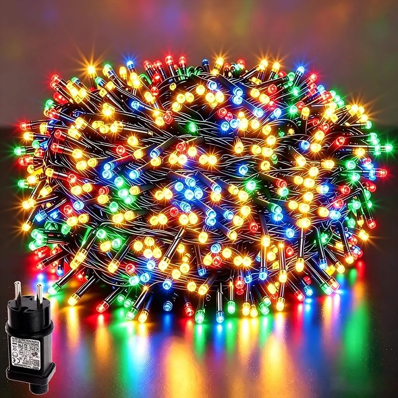 MOLVCE Guirnalda Luces Exterior, interior, 8 modos de luz + temporizador + memoria, Impermeable Luces Decoración de fiestas, Balcón, Jardín, Arbol de Navidad, Boda, 30m 300LEDs, Multicolor — Luces Navidad