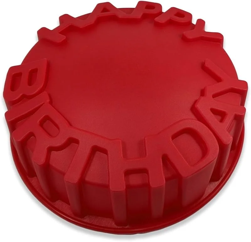 FantasyDay® - Juego de 1 cavidades para hornear (antiadherente, molde de silicona para magdalenas, pastel de chocolate, jabón, magdalena y jalea, diseño de feliz cumpleaños — Hogar y cocina