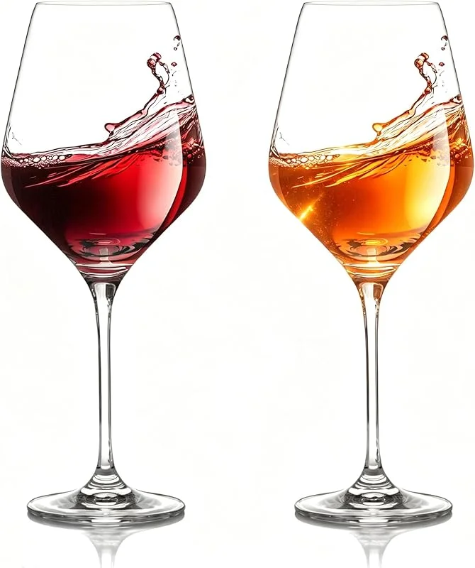 ZoneYan Copas de Vino plastico, 2 Piezas Copas de Vino Tinto 445ml, Plástico Tritan, Copas Vino Plastico, para Vino Tinto, Vino Blanco (A) — Vino y mesa festiva