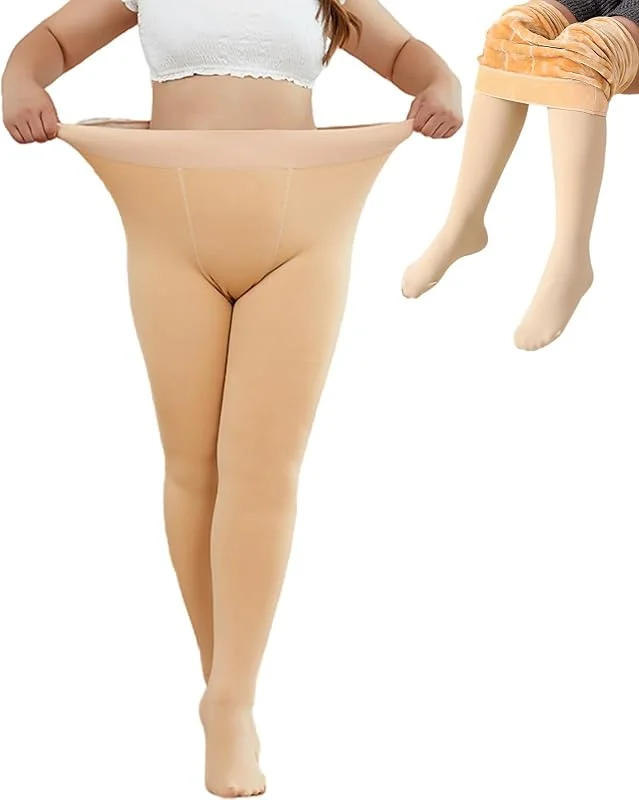 Merlvida Medias Térmicas Mujer con Interior de Forro Polar Medias Reductoras Mujer Transparentes Falsas Medias Térmicas Invierno Mallas Alto Cintura Leggings Pantimedias Leotardos Talla Grande S-3XL — Ropa Navidad