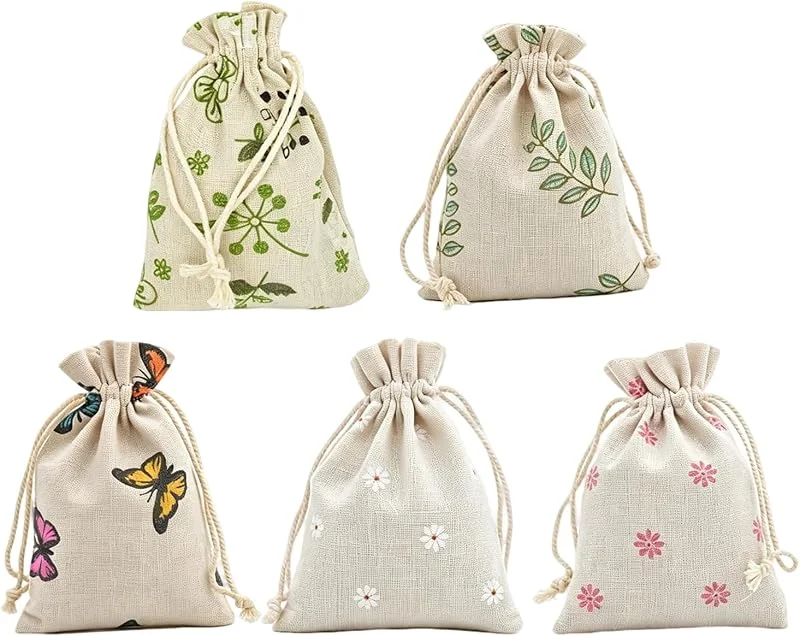 Spldsun 20 Piezas Saquitos de Yute, Sacos de Regalo Naturales, Bolsa de Dulces con Cordón, Bolsas de Regalo, para Bodas, Joyería, Fiesta, Bautizo, Navidad (10x14 cm) — Envoltorio regalo