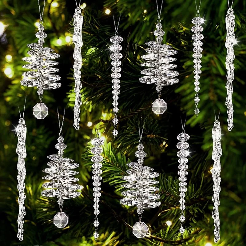 Visita la tienda de Kiiwah Kiiwah 24 Piezas Adornos Árboles de Navidad Cristal Colgantes Decoración — Decoracion Navidad