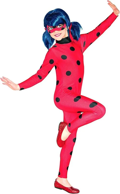 Visita la tienda de Rubies Rubies Disfraz Ladybug Clásico para niñas, Jumpsuit impreso digitalmente con antifaz, Oficial Miraculous Ladybug para Navidad, Carnaval, Halloween y cumpleaños — Ropa Navidad