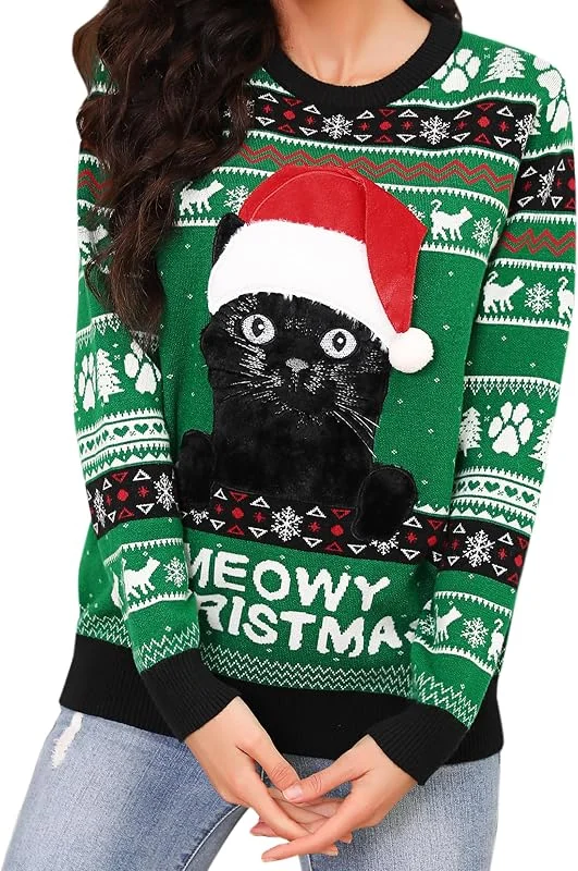 Visita la tienda de Jezonga Jersey Mujer Ropa de punto Invierno Cálido Manga larga — Ropa Navidad