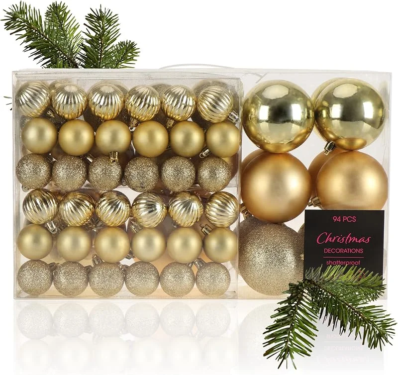 Visita la tienda de com-four COM-FOUR® 94 Piezas Juego de Bolas de Navidad, Bolas de árbol de Navidad — Decoracion Navidad