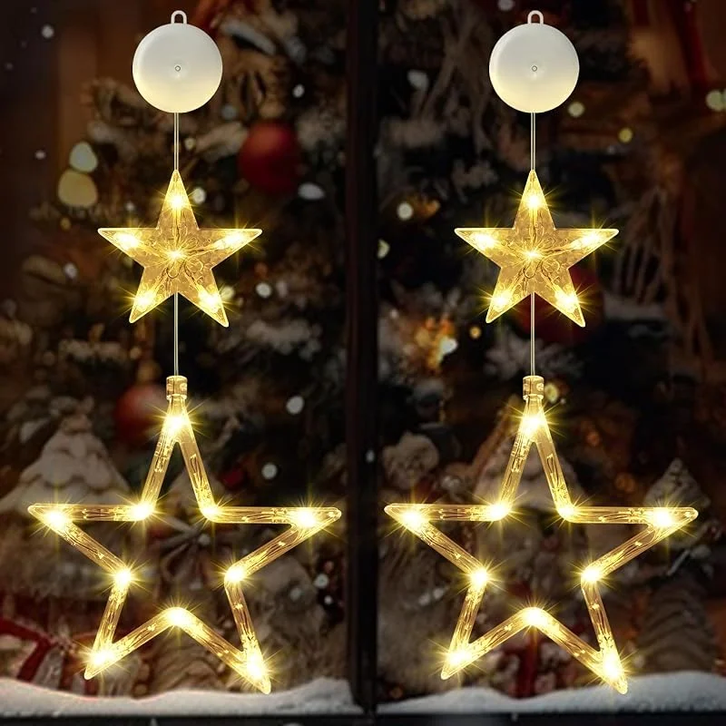 CNMTCCO Decoracion Navidad Interior, 2 Piezas Luces Navideñas Estrella