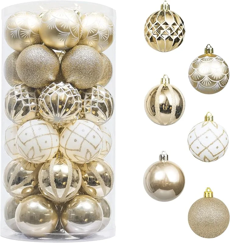 Visita la tienda de Valery Madelyn Valery Madelyn Bolas de Navidad para Árbol de Navidad Decoraciones Oro Blanco 30pcs 5cm Bolas Inastillables para Árbol de Navidad Ornamentos para Decoración de Navidad — Decoracion Navidad