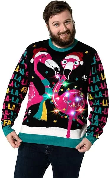 OFF THE RACK Suéter Feo de Navidad con Luz Led Unisex para Hombres Y Mujeres Suéter Hombre — Ropa Navidad