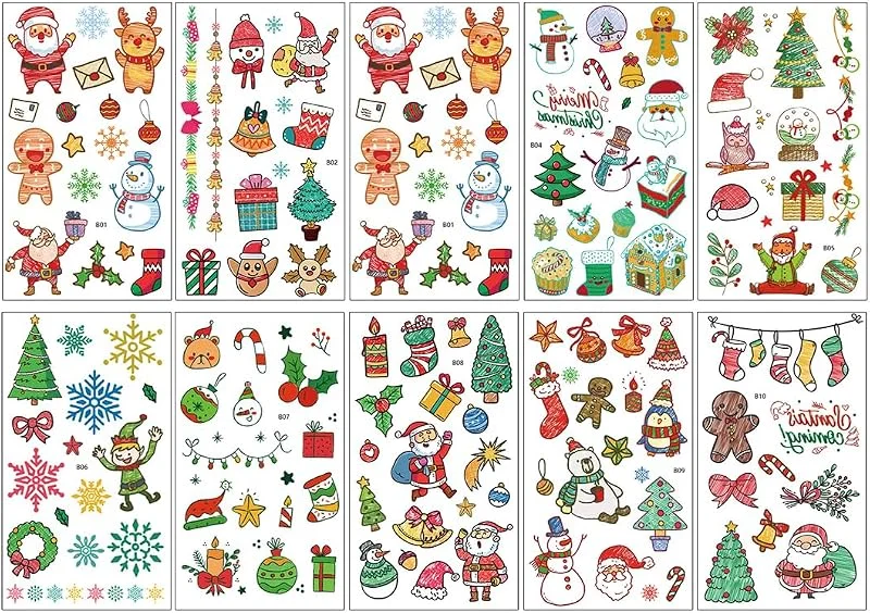 Visita la tienda de WeddHuis WeddHuis 10 piezas Pegatinas Navidad autoadhesivas, Pegatinas Navideñas para Scrapbooking, Regalos y Manualidades, Pegatinas Infantiles para Regalos, Etiquetas y Decoración Navideña — Envoltorio regalo