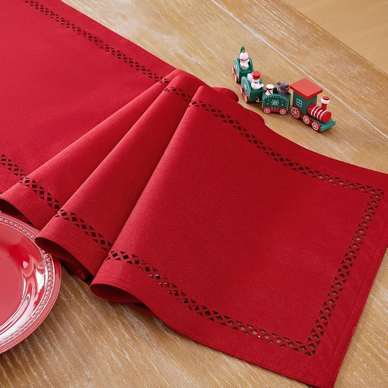 Visita la tienda de Aoztio Camino de Mesa Navidad, Camino de Mesa Rojo 33 x 90 cm — Hogar y cocina