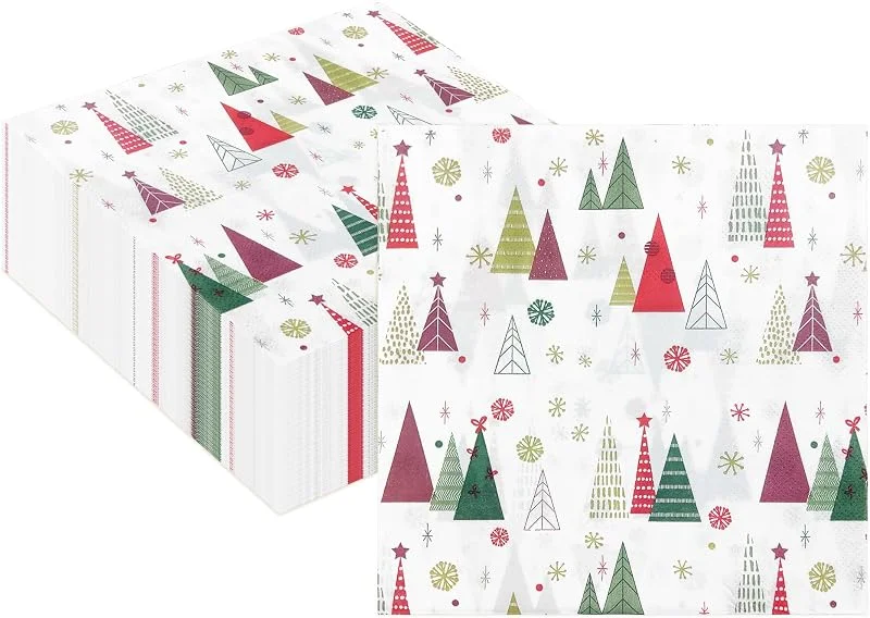 LYLIDIA 80 Servilletas de Papel para Navidad, 33 x 33 cm, 2 Capas, Decoración de Mesa con Ciervo y Motivos Invernales — Adviento y mesa