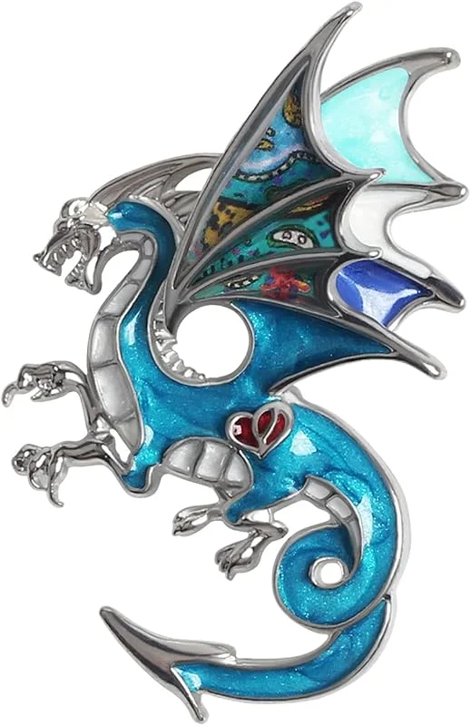 WEVENI Cute Fantasy Dinosaur Dragon Brooch Enamel Pins Badges for Women Lady Girl Fashion Jewelry Gift — Ropa Navidad