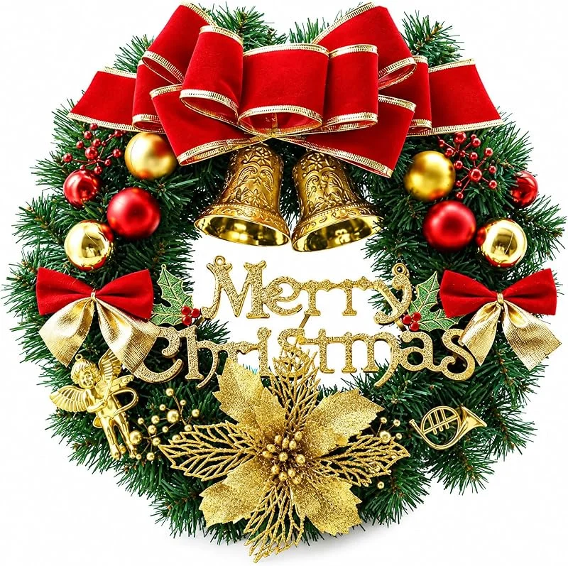 KDFSSIPE Corona de Navidad 30cm Decoraciones Colgantes de Navidad — Decoracion Navidad