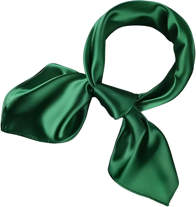 Visita la tienda de CREATCABIN CREATCABIN Bufanda de Seda para Mujer Suave Y Sedosa Cuadrada de Satén para el Cuello para Dormir Protege el Cabello Ideal para Viajes Accesorios Ligeros para Disfraces Regalo Color Verde 50cm — Ropa Navidad