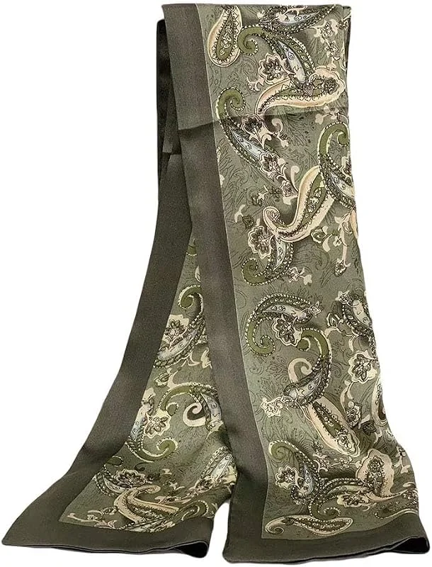 UK_Stone 100% seda Paisley flores pañuelo de cuello bufanda de los hombres, Nº 8, Größe: 160*28cm(62, 4"x 10, 92") — Ropa Navidad