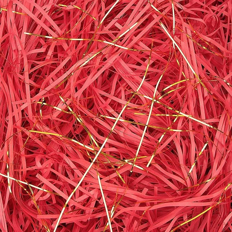 TXXATX 270g Virutas de Papel para Relleno Rojo Relleno Cajas Regalo Papel Triturado para Relleno DIY Relleno para Cajas Regalos Papel Empaquetado para Decoración Fiestas — Envoltorio regalo