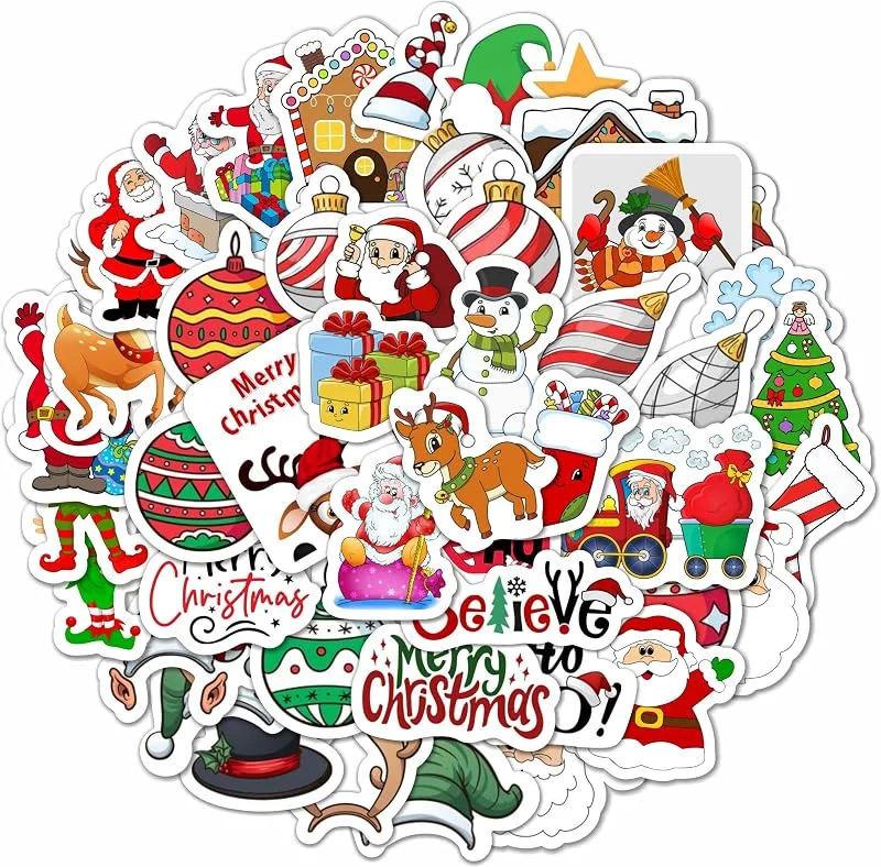 Padabayka Pegatinas de Navidad para Niños - Bolsas de Regalos y Favoritos de Fiesta de Navidad - Christmas Stickers — Envoltorio regalo