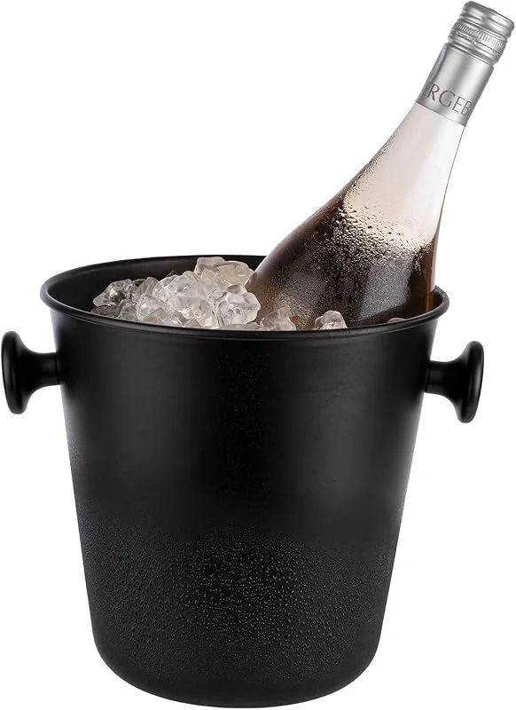 Visita la tienda de Buddy´s Bar Enfriador de vino, champán, enfriador de botellas de aluminio de alta calidad, interior y exterior mate con mangos de botón sólidos de ABS, extra robusto con capacidad de 5 litros — Vino y mesa festiva