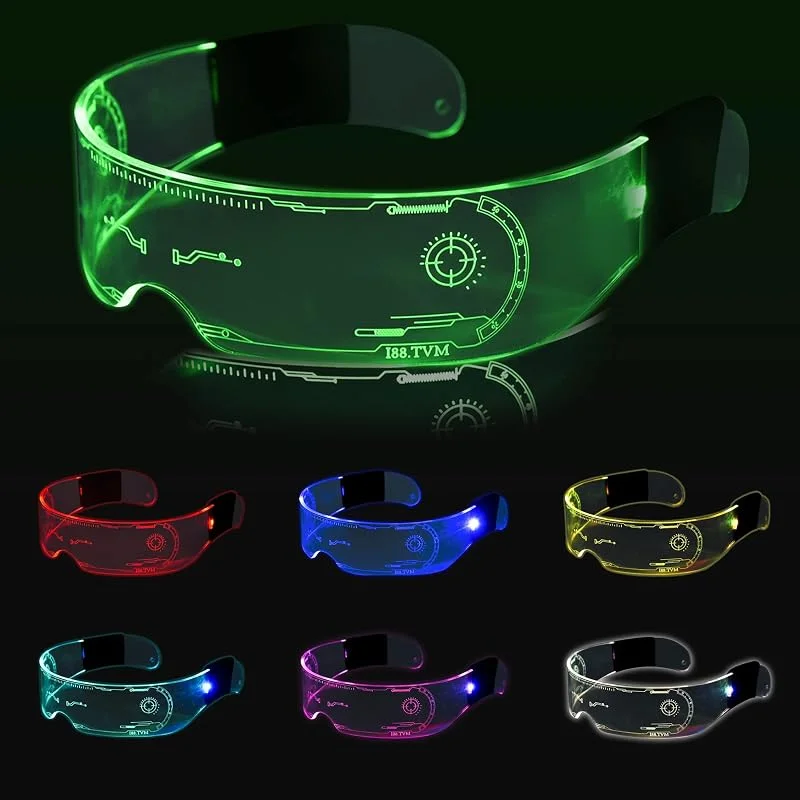 Coriver Gafas Led Fiesta, Gafas luminosas futuristas, Gafas Luminosas para Fiestas Carnaval Festivales Cumpleaños Navidad Dj Conciertos Adultos y Niños — Ropa Navidad