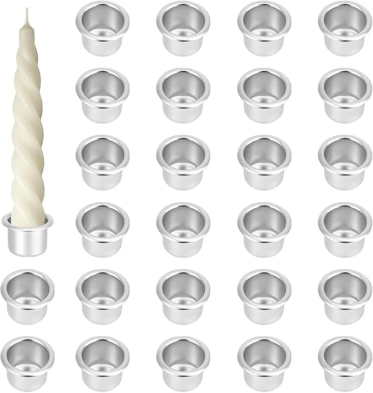 Visita la tienda de PH PandaHall PH PandaHall Juego de 40 mini vasos de metal para velas, portavelas, protectores de goteo, recipientes vacíos para hacer velas, goteo, fiesta, ramadán, decoración de Navidad, 2 cm — Adviento y mesa