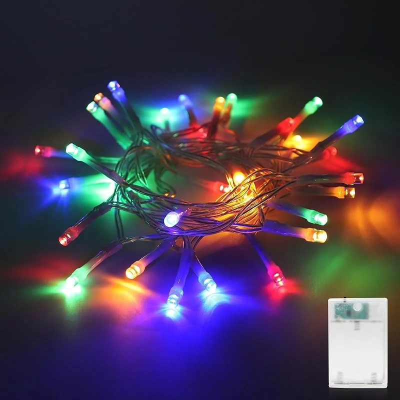 A.bigwhale Guirnalda Luces Pilas, 3m 30 LED multicolor luces de hadas con temporizador 6H, luces de hadas para interior, Navidad, dormitorio, fiesta, boda — Luces Navidad