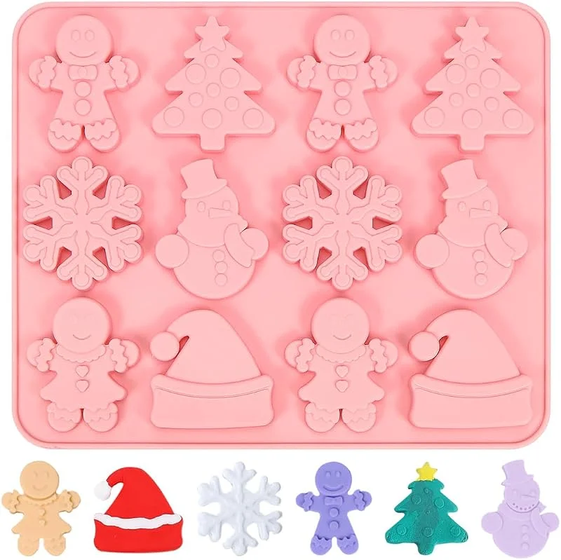 Visita la tienda de O-Kinee Molde de Navidad, Navidad Tema Molde de Silicona, Navidad Silicona Molde para Hornear, Moldes Bizcocho Navidad, Muffin patrón Pudding Chocolate Moldes — Hogar y cocina
