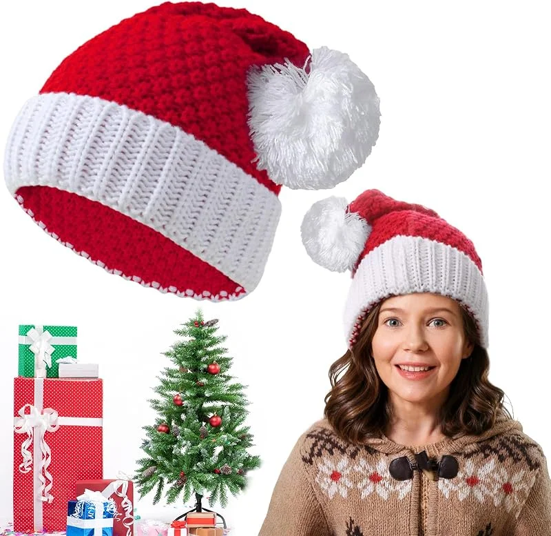 FUKPO Gorro Navidad Rojo Blanco, Gorros Navidad Gorro Papa Noel Adulto Navideño, Gorros Santa Claus Navideños — Ropa Navidad