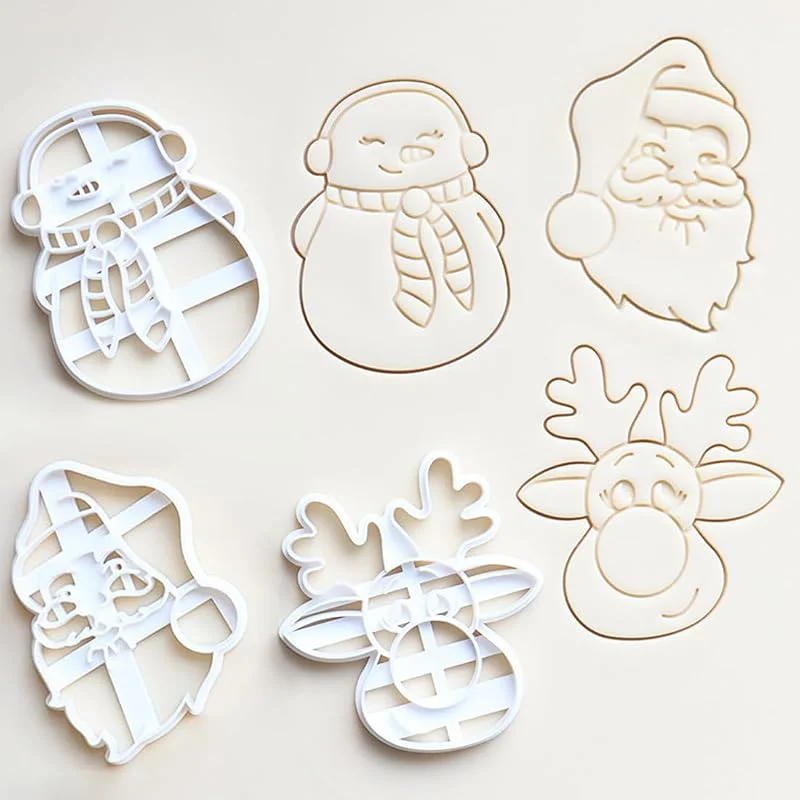 Augesak 3 Piezas Moldes Galletas Navidad, Cortadores de Galletas Navidad, 3D Formas Galletas Navideñas, Molde Galletas Navideñas para Hornear Decoraciones de Pasteles — Hogar y cocina