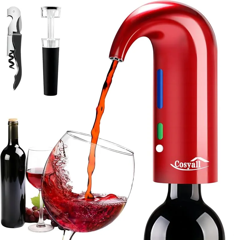 Cosyall Decantador de aireador de vino eléctrico - Rojo — Vino y mesa festiva