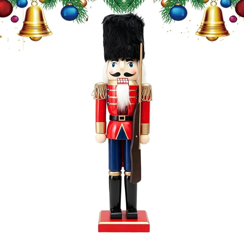 Generisch Figura de cascanueces de madera, 38 cm, decoración de Navidad — Decoracion Navidad