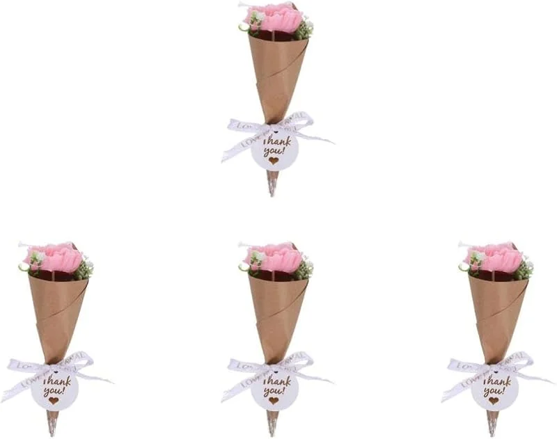 PRETYZOOM 4 Piezas Mini Vela Aromática Floral Rosa Natural, Ramo Pequeño — Cena a la luz de velas