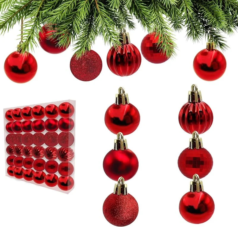 Visita la tienda de AITODOS TA AiTodos® 36 Bolas de Navidad Juego, Irrompibles 30mmPack 36, Rojas — Decoracion Navidad