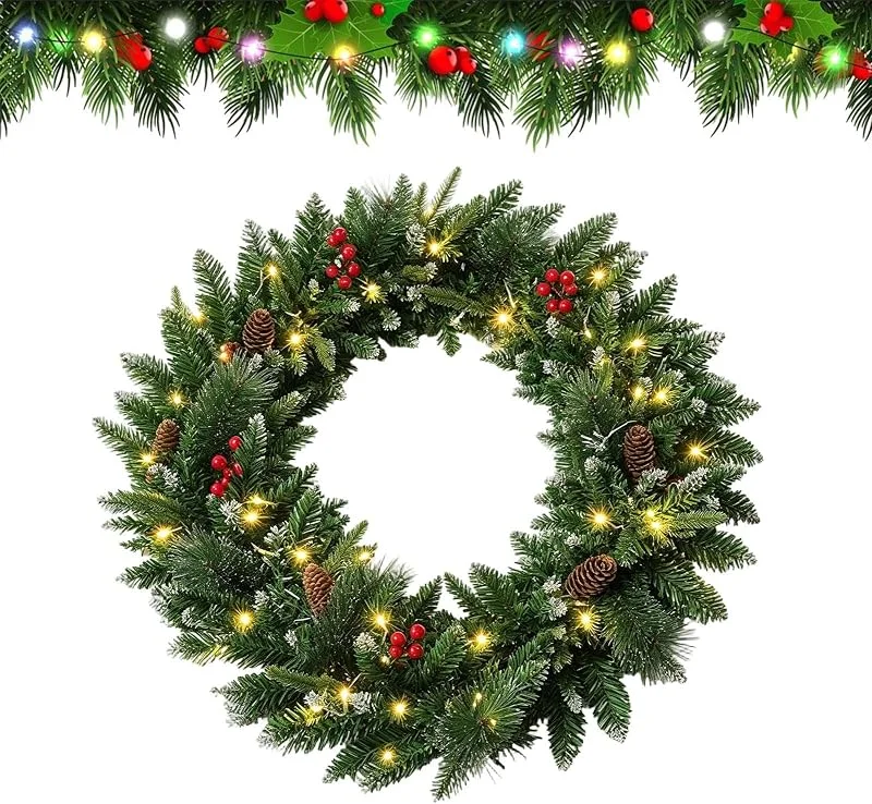 Generisch Guirnalda navideña para chimenea, funciona con pilas — Decoracion Navidad