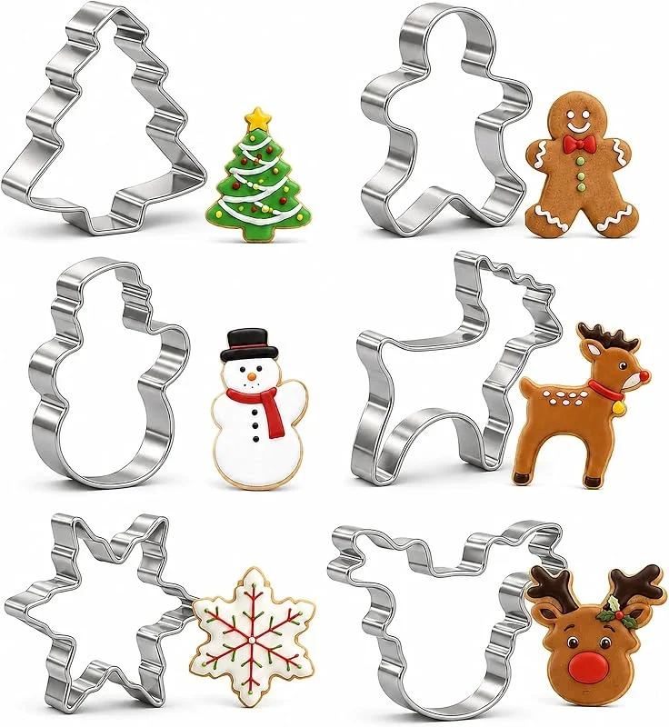 Keepatyart Juego de 6 cortadores de galletas navideños — Hogar y cocina
