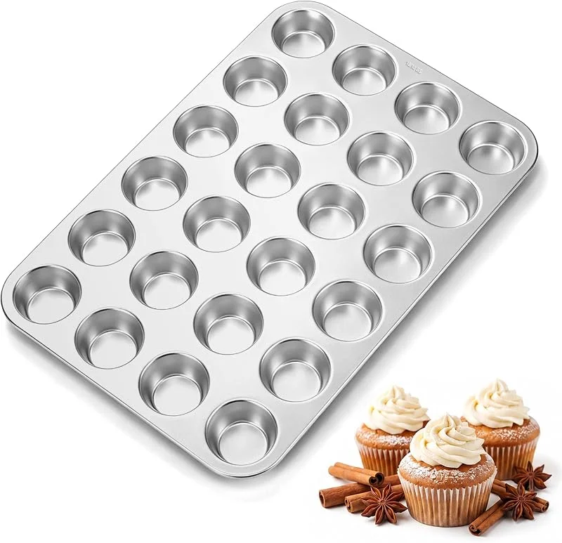Onader Molde de acero inoxidable para 24 mini magdalenas, 37 x 25 cm — Hogar y cocina