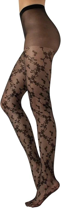 Visita la tienda de CALZITALY CALZITALY – Medias con Fantasía Floreal, Pantimedias Semi-Transparentes, Medias Moda Mujer, 20 DEN, Negro, S, M, L, XL, 20 DEN, MADE IN ITALY — Ropa Navidad