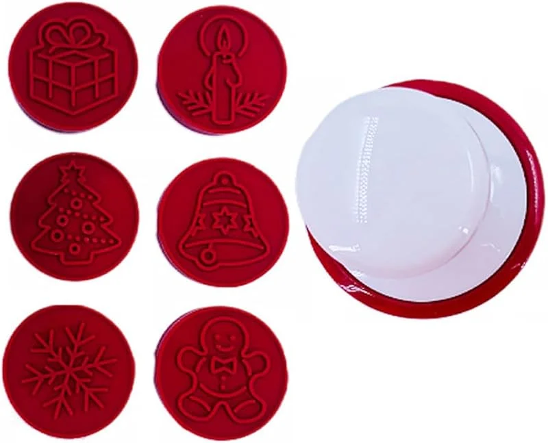 Odoukey Sellos de galletas de silicona de Navidad, molde de estampado de galletas DIY, cortador de — Hogar y cocina