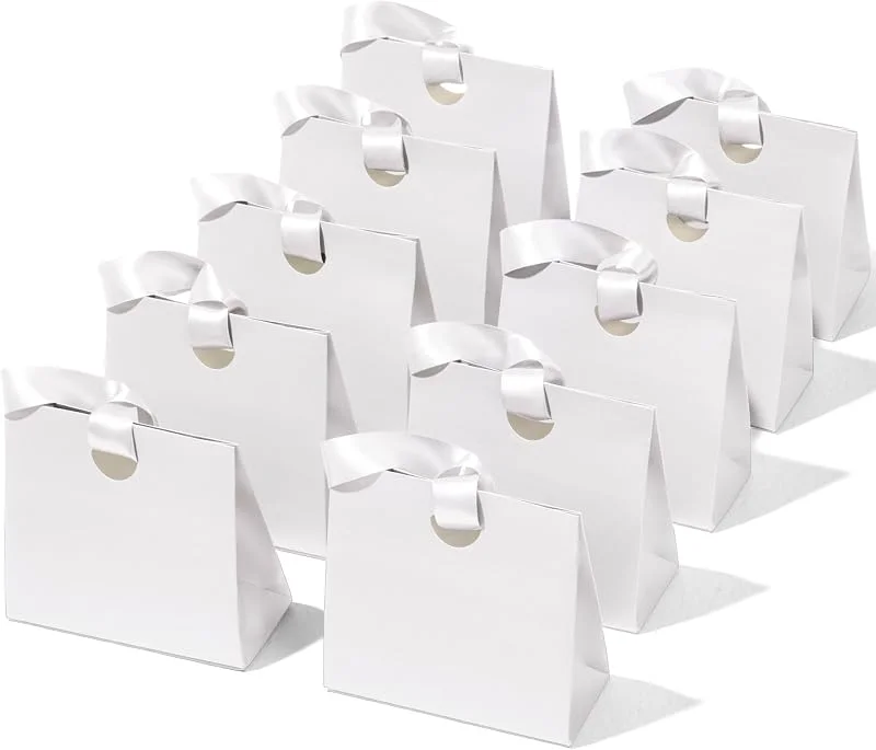 Visita la tienda de Vitalizart Vitalizart Blanco Pequeño Bolsas Regalo con asas cinta — Envoltorio regalo
