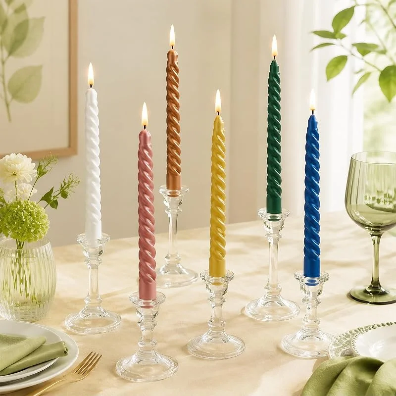 YUEONEWIN 20 velas cónicas velas de mesa, Velas de colores antigoteo 2×25 cm — Cena a la luz de velas