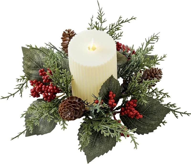 Generic Portavelas de Corona, Guirnalda de Centro de Mesa, de Navidad — Decoracion Navidad
