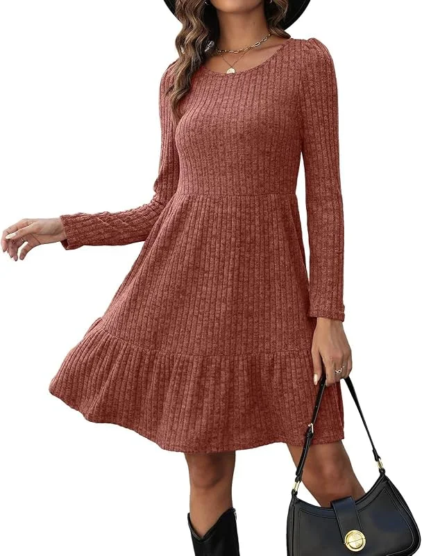 Visita la tienda de Zetieny Vestidos para Mujer Suéter de Punto de Manga Larga Casual A-Line — Ropa Navidad