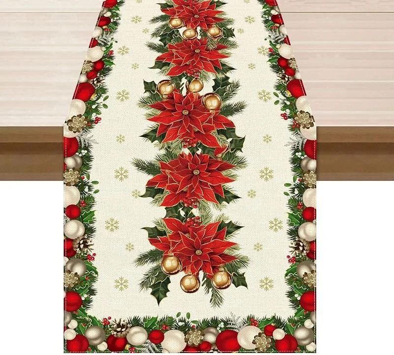 Xanthelle Caminero de Mesa Navidad, Caminero de Mesa Navidad, Decoración Navideña Interior & Decoración Navideña, Caminero de Mesa Decoración Navidad 13x72 Pulgadas — Hogar y cocina