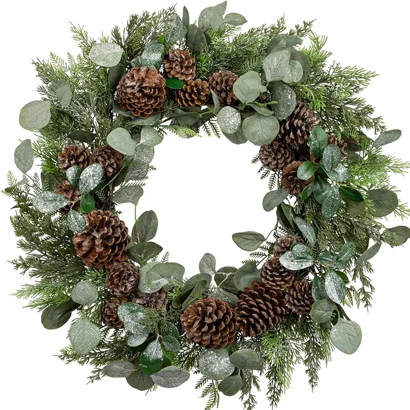 Visita la tienda de Oairse Oairse Corona de Navidad artificial de 61 cm, corona grande para puerta — Decoracion Navidad