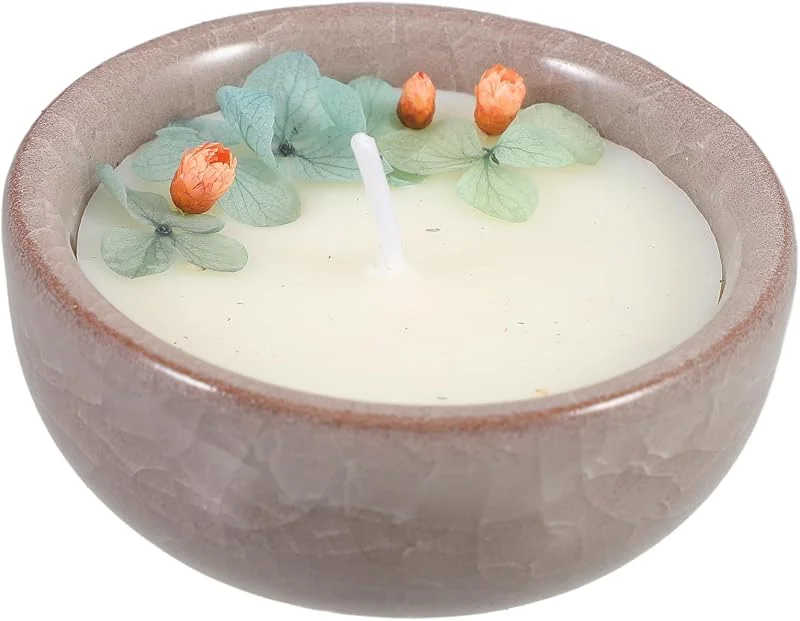 PRETYZOOM Vela Aromática Artesanal de Cera en Taza de Cerámica, Ambiente — Cena a la luz de velas