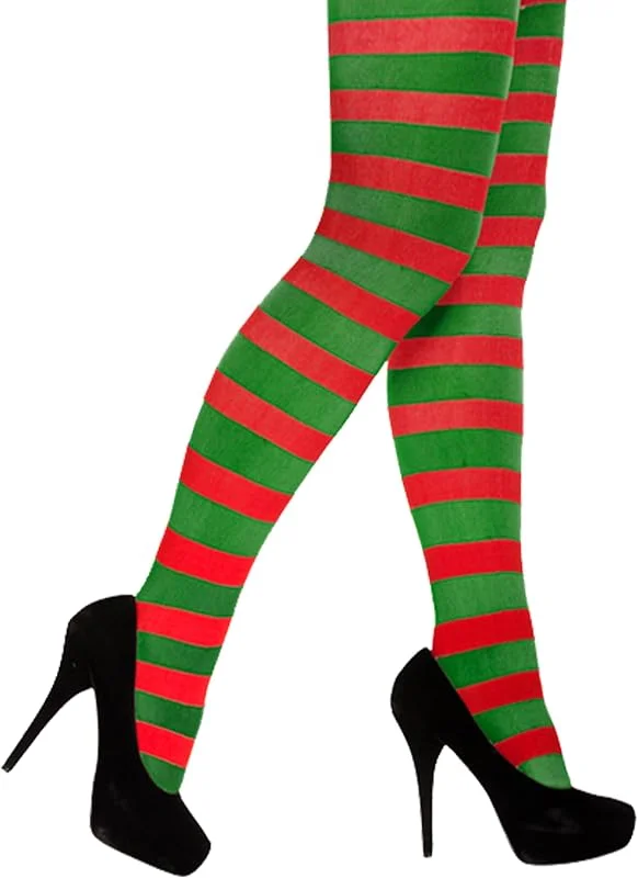 HENBRANDT Medias de Navidad a rayas para disfraz (rojo, verde) — Ropa Navidad
