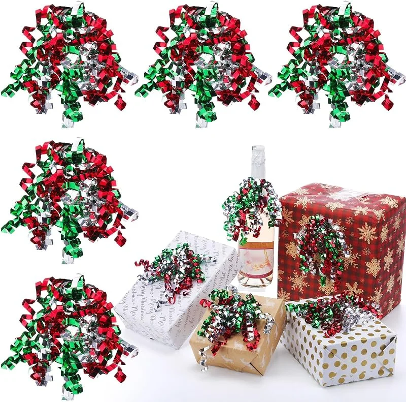 YUSHWENPTY Lazos Navidad Regalos Autoadhesivos Lazos Decorativos para Regalos — Envoltorio regalo