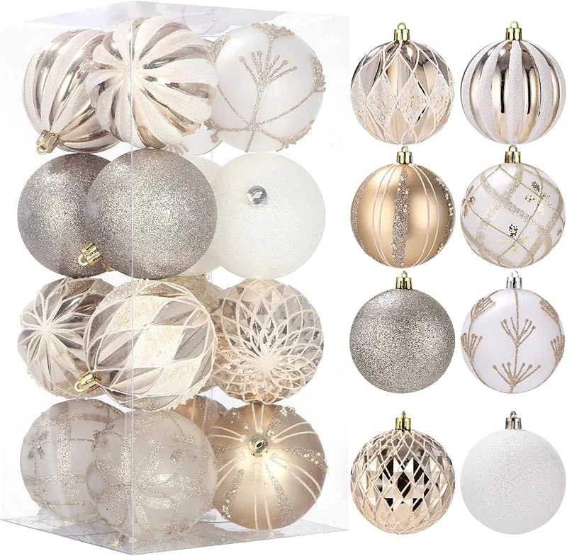 LEAZZLE Bolas de Navidad 16Pcs, Adornos 8CM para Árbol — Decoracion Navidad